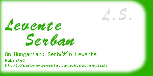 levente serban business card